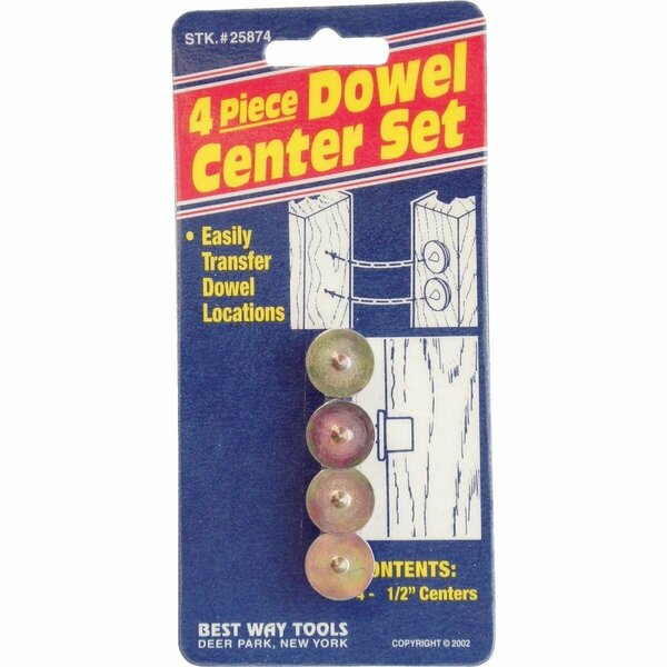 Best Way Tools 1/2 In. Dowel Center, 4PK 25874